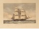 Engraving boat ship Sloop of War brig English coast Knell Fielding 1840