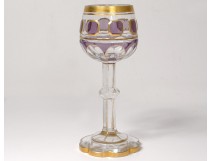 Cut crystal glass faceted amethyst gilding late nineteenth century