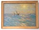 Pastel painting Arsène Chabanian seascape boat sailboat two-master twentieth