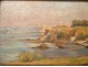 Pair HSP paintings landscapes South France Mediterranean women Pourfilet twentieth