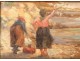 Pair HSP paintings landscapes South France Mediterranean women Pourfilet twentieth