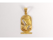 18K solid gold jewel bust pendant Nefertiti Egypt gold 2,2gr twentieth century