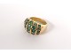 Solid gold ring 18 carat emeralds gold ring jewel 15,42gr twentieth century