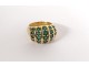 Solid gold ring 18 carat emeralds gold ring jewel 15,42gr twentieth century