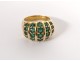 Solid gold ring 18 carat emeralds gold ring jewel 15,42gr twentieth century