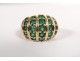 Solid gold ring 18 carat emeralds gold ring jewel 15,42gr twentieth century