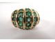 Solid gold ring 18 carat emeralds gold ring jewel 15,42gr twentieth century