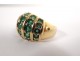 Solid gold ring 18 carat emeralds gold ring jewel 15,42gr twentieth century