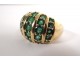 Solid gold ring 18 carat emeralds gold ring jewel 15,42gr twentieth century