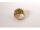 Solid gold ring 18 carat emeralds gold ring jewel 15,42gr twentieth century