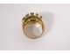 Solid gold ring 18 carat emeralds gold ring jewel 15,42gr twentieth century