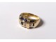 18 karat gold ring with brilliant diamonds sapphires 10,54gr gold twentieth