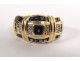 18 karat gold ring with brilliant diamonds sapphires 10,54gr gold twentieth