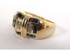 18 karat gold ring with brilliant diamonds sapphires 10,54gr gold twentieth