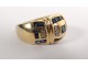 18 karat gold ring with brilliant diamonds sapphires 10,54gr gold twentieth