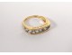 Solid gold ring 18ct Balmain Paris aquamarines gold ring 3.65gr XXth