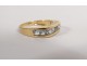 Solid gold ring 18ct Balmain Paris aquamarines gold ring 3.65gr XXth