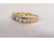 Solid gold ring 18ct Balmain Paris aquamarines gold ring 3.65gr XXth