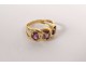 Ring solid gold 18 carat head eagle amethysts gold ring 3,55gr twentieth