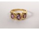 Ring solid gold 18 carat head eagle amethysts gold ring 3,55gr twentieth