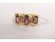 Ring solid gold 18 carat head eagle amethysts gold ring 3,55gr twentieth