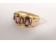 Ring solid gold 18 carat head eagle amethysts gold ring 3,55gr twentieth