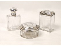 Toiletries, bottles crystal and silver, nineteenth