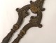 Clamp tongs fireplace fire embers bronze wrought iron shells nineteenth twentieth