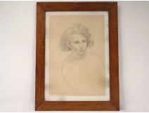 Drawing portrait young man boy Emile Bouneau School of Paris twentieth century