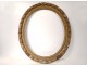 Large oval frame carved wood gilded foliage Regency antique eighteenth frame