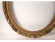 Large oval frame carved wood gilded foliage Regency antique eighteenth frame