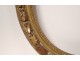 Large oval frame carved wood gilded foliage Regency antique eighteenth frame