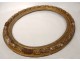 Large oval frame carved wood gilded foliage Regency antique eighteenth frame