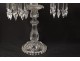 Pair candelabra candlesticks 4 lights crystal pendants Baccarat Medallion XXth