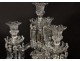 Pair candelabra candlesticks 4 lights crystal pendants Baccarat Medallion XXth