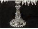 Pair candelabra candlesticks 4 lights crystal pendants Baccarat Medallion XXth