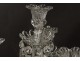 Pair candelabra candlesticks 4 lights crystal pendants Baccarat Medallion XXth