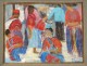 HST painting Glaziou women scene market Peru South America painting twentieth