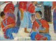 HST painting Glaziou women scene market Peru South America painting twentieth