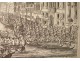 Engraving Venice Regatta King Denmark Foscari Palace Luca Carlevaris Eighteenth