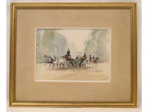 The Belle Epoque carriage watercolor Tournier nineteenth