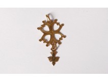 Huguenot cross pendant solid gold 18 carat dove Saint-Esprit nineteenth