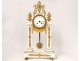 Pendulum gantry Louis XVI white marble gilt bronze vase flowers clock 18th