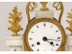 Pendulum gantry Louis XVI white marble gilt bronze vase flowers clock 18th