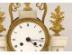 Pendulum gantry Louis XVI white marble gilt bronze vase flowers clock 18th