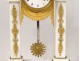 Pendulum gantry Louis XVI white marble gilt bronze vase flowers clock 18th