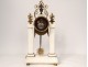 Pendulum gantry Louis XVI white marble gilt bronze vase flowers clock 18th