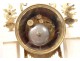 Pendulum gantry Louis XVI white marble gilt bronze vase flowers clock 18th