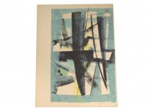 Color lithograph Ernst Van Leyden Abstract composition 1959 n ° III