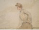 Watercolour Woman elegant nineteenth-Paul Roux